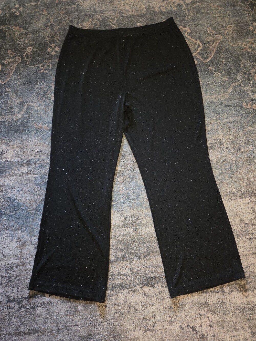 Jaclyn Smith Black Glitter Wide Leg Pants XL